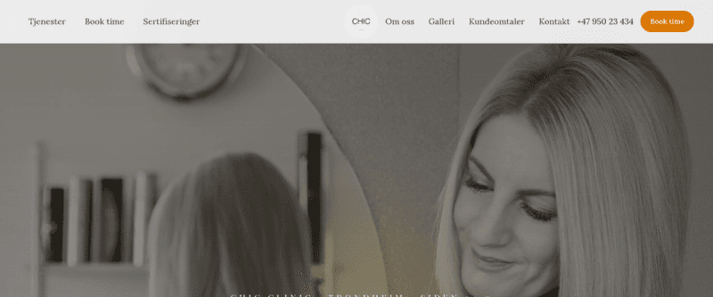 Skjermbilde av Chic Clinic sin nettside